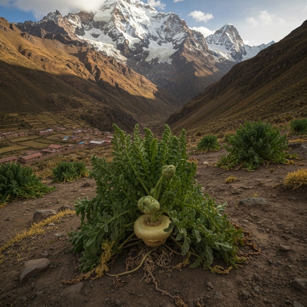 Planta de maca en los Andes peruanos